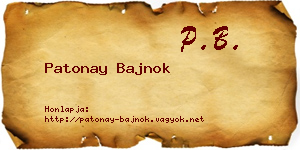 Patonay Bajnok névjegykártya